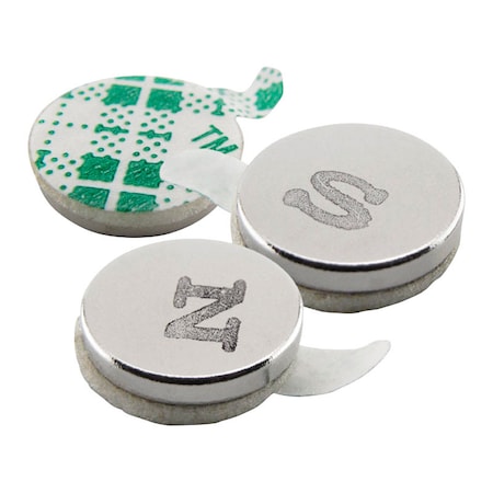 Master Magnetics Magnet Source 0.375 in. L X 0.375 in. W Silver Disc Magnets with Adhesive 1.68 lb. pull 12 pc 07526